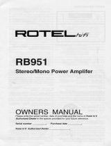 Rotel RB951 User manual