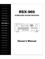 Rotel RSX-965 User manual