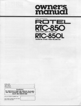 Rotel RTC-850 User manual