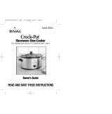 CROCK POT 5445 BCN STONEWARE SLOW COOKER User manual