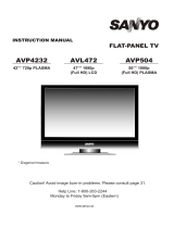 Sanyo AVL472 User manual