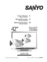 Sanyo DP42740 - 42"Class 720p Plasma User manual