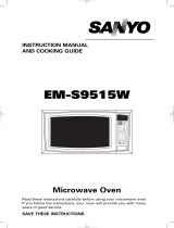 Sanyo EMS9515W - 1.4 Cubic Foot Capacity Countertop Microwave Oven User manual