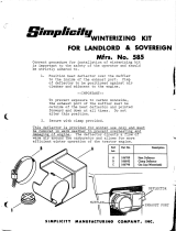 Simplicity 585 User manual