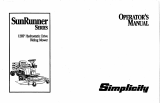 Simplicity 12HP HYDROSTATIC DRIVE RIDING MOWER, SUNRUNNER SERIES User manual