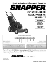 Simplicity SAFETY INSTRUCTIONS & OPERATOR'S MANUAL FOR SNAPPER 21" STEEL DECK WALK MOWERS SERIES 17 User manual