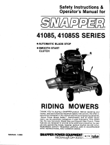 Snapper SAFETY INSTRUCTIONS & OPERATOR'S MANUAL FOR SNAPPER 41085, 41085S SERIES 5 RIDING MOWERS User manual