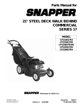 Snapper PARTS MANUAL FOR SNAPPER 21" STEEL DECK WALK BEHIND COMMERCIAL SERIES 17 User manual