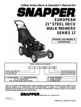 Snapper SAFETY INSTRUCTIONS & OPERATOR'S MANUAL FOR SNAPPER EUROPEAN 21" STEEL DECK WALK MOWERS SERIES 17 User manual
