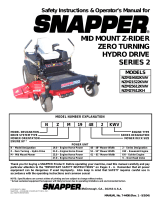 Snapper NZM21522KWV, NZM19482KWV, NZM25612KWV, NZM27612KH User manual