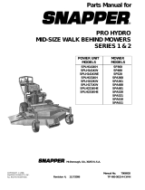 Simplicity PARTS MANUAL FOR SNAPPER PRO HYDRO MID-SIZE WALK BEHIND MOWERS SERIES 1 & 2 User manual