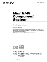 Sony MHC-RG490S User manual