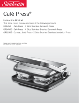 Sunbeam GR8250B Compact Café Press User manual