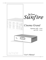 Sunfire Cinema Grand Power Supply Energy Load Invariant High Fidelity Super Definition Power Amplifier User manual