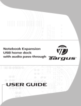 Targus Notebook Expansion USB home dock with audio pass-through USER GUIDE User manual