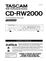 Tascam CD-RW2000 User manual