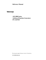 Tektronix AFG3000 User manual