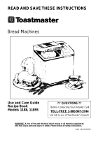 Toastmaster 1188 User manual