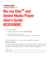 Toshiba BDX5500KC User manual