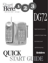 Uniden DG72 User manual