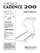 Weslo Cadence 200 Treadmill User manual