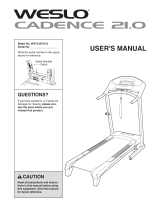 Weslo Cadence 21.0 Cwl Treadmill User manual
