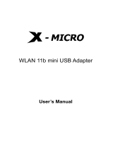 X-Micro Tech. WLAN 11b mini USB Adapter User manual