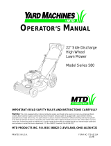 Yard Machines 580 Series User manual