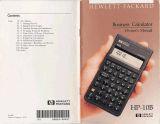 HP 10b Business Calculator User manual