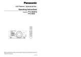 Panasonic Panasonic PT-L780NTU User manual