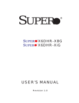 Supermicro X6DHR-X8G User manual