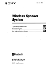 Sony SRS-BTM30 - Wireless Speaker Sys Operating instructions
