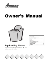 Amana Top Loading Washer Owner's manual