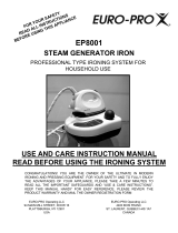 Euro-Pro EP8001 STEAM GENERATOR IRON EP8001 User manual