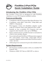SIIG DP FireWire PCI-E Datasheet