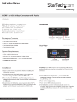 StarTech.com HDMI to VGA Video Converter w/ Audio Owner's manual