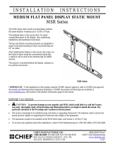 Chief Manufacturing MSR Series User manual