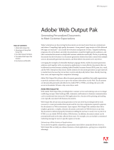 Adobe Web Output Pak 2.0.7, Win, DVD, 1U, ENG User manual