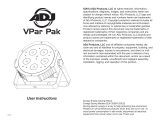 ADJ VPar Pak User manual