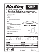Air King RANGE HOODS ARAGON SERIES User manual