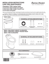 American Standard Champion Pro 2 Piece Toilet User manual