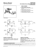 American Standard Heritage Two-Handle Wall-Mount Sink Faucet 7292.252 User manual