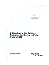 Avaya Business Policy Switch 2000 Release Notes