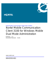 Avaya Mobile Communication Client 3100 for Windows Mobile Dual Mode User manual