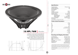 B&C Speakers 15 HPL 76W User manual