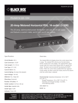 Black Box 20-Amp Metered Horizontal PDU, 14-outlet (5-20R) User manual