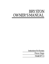 Bryston BP 1.5 User manual