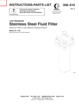 Graco 308918A LOW PRESSURE Stainless Steel Fluid Filter Owner's manual