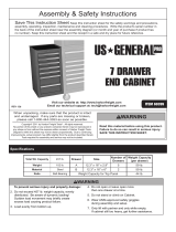 Harbor Freight Tools 18 in. 7 Drawer Glossy Red End Cabinet For Roller Tool Chest User manual