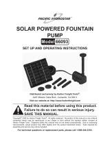 Harbor Freight Tools Solar Powered Fountain Pump User manual